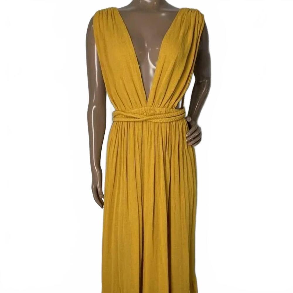 NEW SPIRITUM TULUM women’s thea maxi dress in mustard